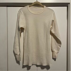 Vintage Morgan Mills Men's size medium Cream Waffle Thermal Undershirt USED